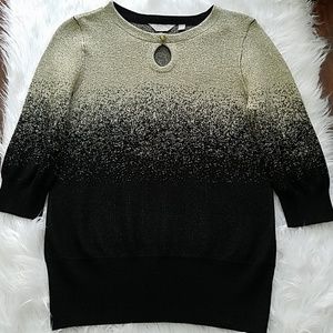 Nwt Coral Bay black and gold metallic sweater